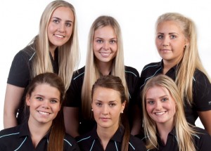 From above left: Anna Sólveig Snorradóttir, Hildur Rún Guðjónsdóttir and Saga Ísafold Arnarsdóttir. Below from left: Högna Kristbjörg Knútsdóttir, Guðrún Brá Björgvinsdóttir and Sara Margrét Hinriksdóttir. Photo: The Golf Club Keilir