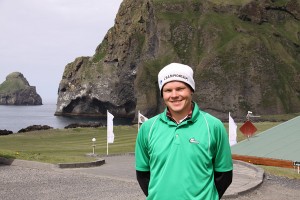 Ólafur Björn Loftsson on one of his favorite golfcourses in Iceland - the Vestmanna Islands golfcourse. Photo: gsimyndir.net