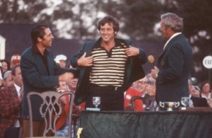 Fuzzy Zoeller í græna jakkanum 1979. 