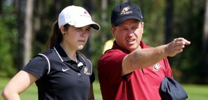 Sunna Víðisdóttir and the golfcoach of the Elon Women´s Golf Team. Photo: Elon