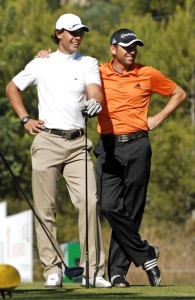 Rafa og Sergio á golfvellinum