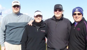 Candidate for the president of the Icelandic Golf Union Margeir Vilhjálmsson far right with his family from left to right Sigurjón his brother-in-law, Herborg, his wife and Arnar his father- in-law. All play golf. Photo: Golf 1