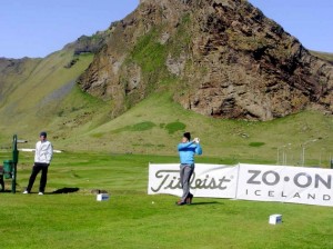 Þórður Rafn Gissurarson on the Golf Course in the Westmanna Islands. Photo: Golf 1